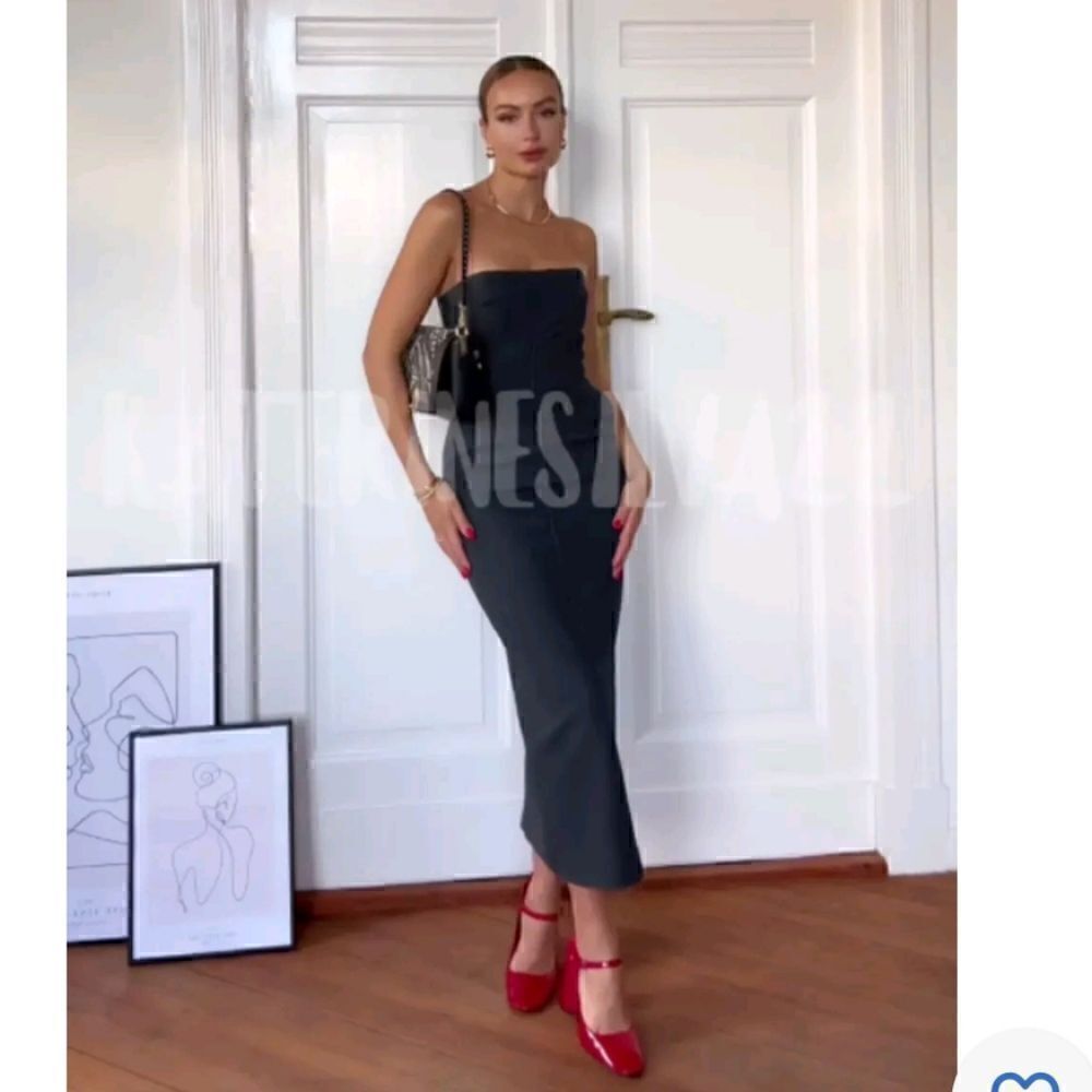 ZW ZARA COLLECTION STRAPLESS DRESS GRAY Midi Dress gray - Picture 5 of 16